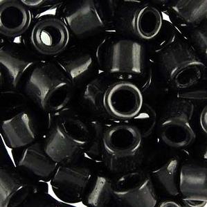 G16-001 Tile Beads - Black Opaque