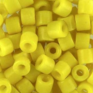G16-035 Tile Beads - Yellow Opaque