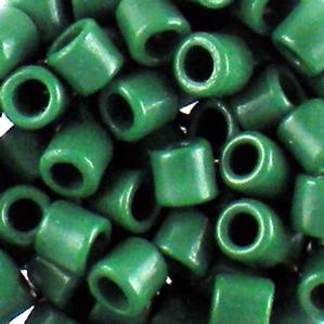 G16-047 Tile Beads - Drk. Green Opaque