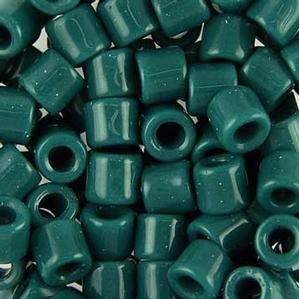 G16-058 Tile Beads - Dark Turquoise Opaque