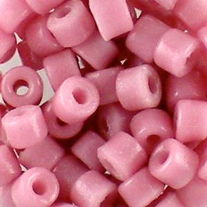 G16-075 Tile Beads - Pink Opaque