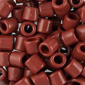 G16-095 Tile Beads - Brown Opaque