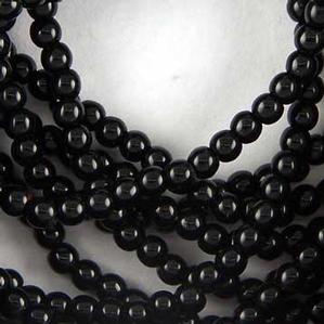 G20-001 - 3mm Round - Black Opaque