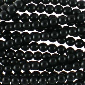 G22-001 6mm Round - Black Opaque