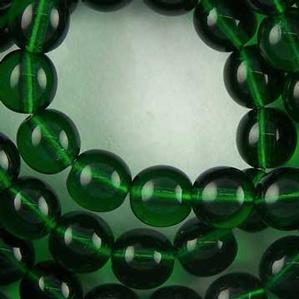 G23-145 8mm Round - Green Transparent