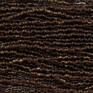 G3/12-297 12/0 3 Cut Dark Brown Silverlined