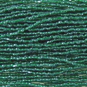 G3/12-648 12/0 3 Cut Dk. Green Transparent Luster