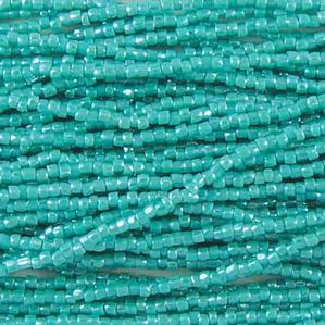 G3/12-655 12/0 3 Cut Turquoise Green Opaque Luster