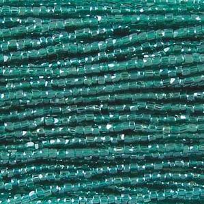 G3/12-658 12/0 3 Cut Teal Transparent Luster