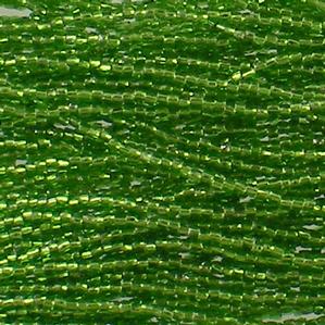 G3/12-243 12/0 3 Cut Light Green Silverlined