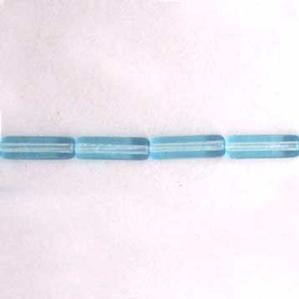 G41-153 - 14x4mm Glass Hot Dogs - Turquoise Trans