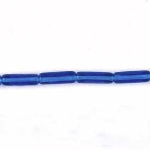 G41-157 - 14x4mm Glass Hot Dogs - Capri Blue Trans