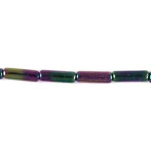 G41-389 - 14x4mm Glass Hot Dogs - Dark Purple Iris