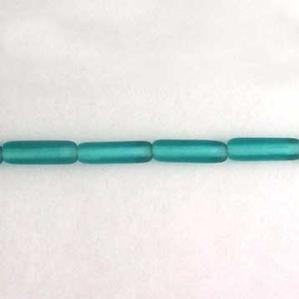 G41-955 - 14x4mm Glass Hot Dogs - Turquoise Green