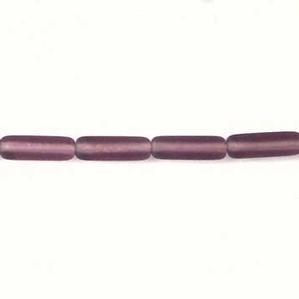 G41-987 - 14x4mm Glass Hot Dogs - Amethyst Matte