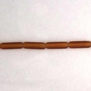 G41-997 - 14x4mm Glass Hot Dogs - Tortoise Matte