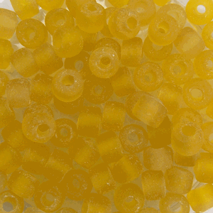 G410-9135 Crow Beads - Yellow Transparent Matte