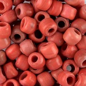 G420-024 Crow Beads - Burnt Orange Opaque