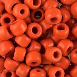 G420-025 Crow Beads - Orange Opaque