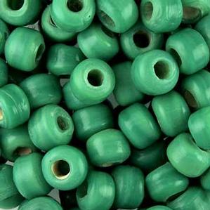 G420-055 Crow Beads - Turquoise Green Opaque