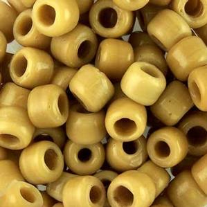 G420-092 Crow Beads - Tan Opaque