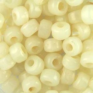 G420-105 Crow Beads - Alabaster Transparent
