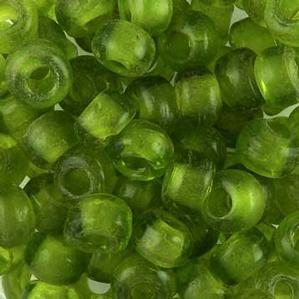 G420-143 Crow Beads - Light Green Transparent