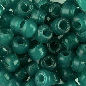 G420-155 Crow Beads - Green Aqua Trans.