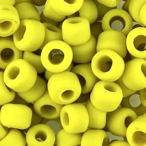 G420-9035 Crow Beads - Yellow Opaque Matte