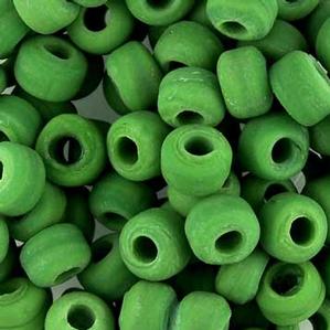 G420-9045 Crow Beads - Green Opaque Matte