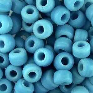 G420-9063 Crow Beads - Light Blue Opaque Matte