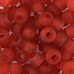 G420-9114 Crow Beads - Red Transparent Matte