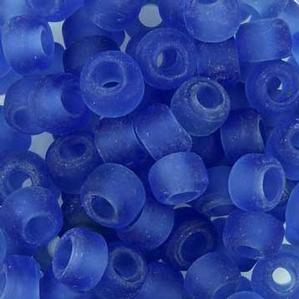 G420-9168 Crow Beads - Cobalt  Transp Matte