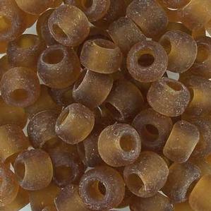 G420-9195 Crow Beads - Dark Amber Transp Matte