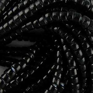 G426-001 6mm White Hearts - Black Opaque