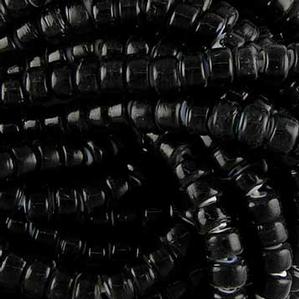 G428-001 8mm White Hearts -  Black Opaque