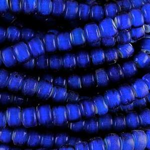 G428-168 8mm White Hearts -  Cobalt Transparent