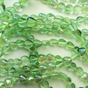 G45-344 - 6mm Hearts - Peridot AB
