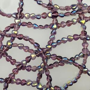 G45-387 - 6mm Hearts - Amethyst AB