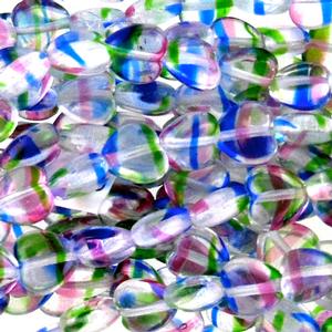 G46-100 8mm Hearts - Art Glass Transparent