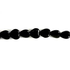 G47-001 10mm Hearts - Black Opaque