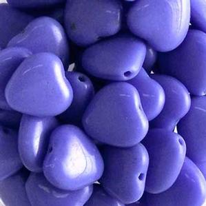 G47-065 10mm Hearts - Blue Opaque
