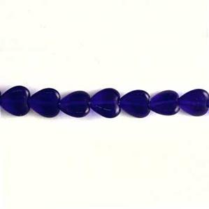 G47-168 10mm Hearts - Cobalt Transparent