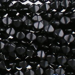 G52-001 6mm Black Opaque Bi-Cone