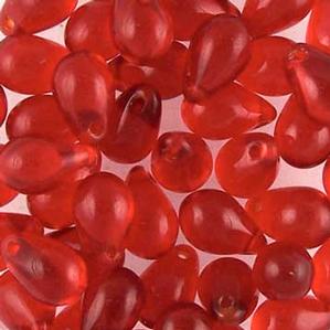 G56-117 6x9mm Teardrop - Ruby Transparent