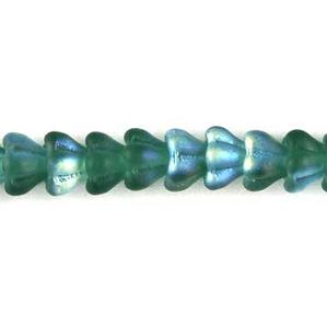 G59-958 Glass Bell-Flower - Teal Ghost