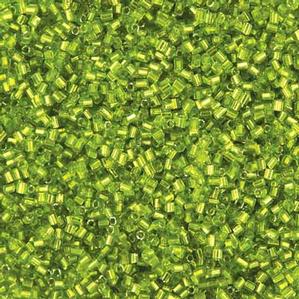 G6-243 15/0 Hex Cut - Light Green Silverlined