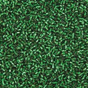 G6-245 15/0 Hex Cut - Green Silverlined