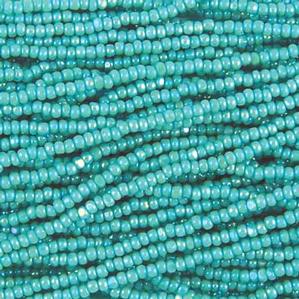 G7C-355 11/0 Charlotte Cut Bead -Turquoise Opaque Iris