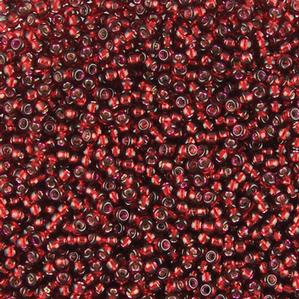 G7J-214  11/0 Seed Dark Red Silverlined